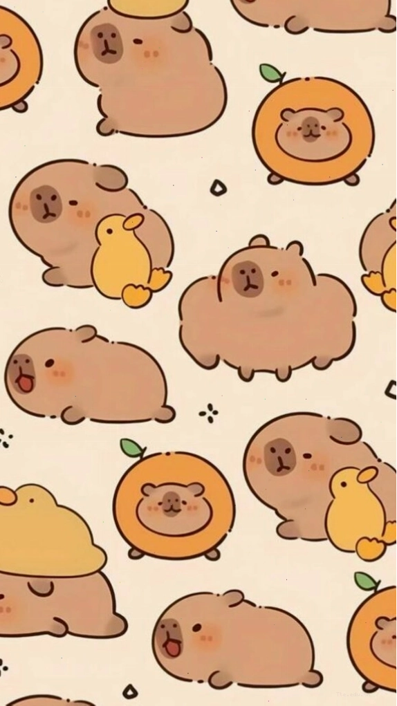 Đàn capybara và vịt vàng trong bức ảnh meme hài hước