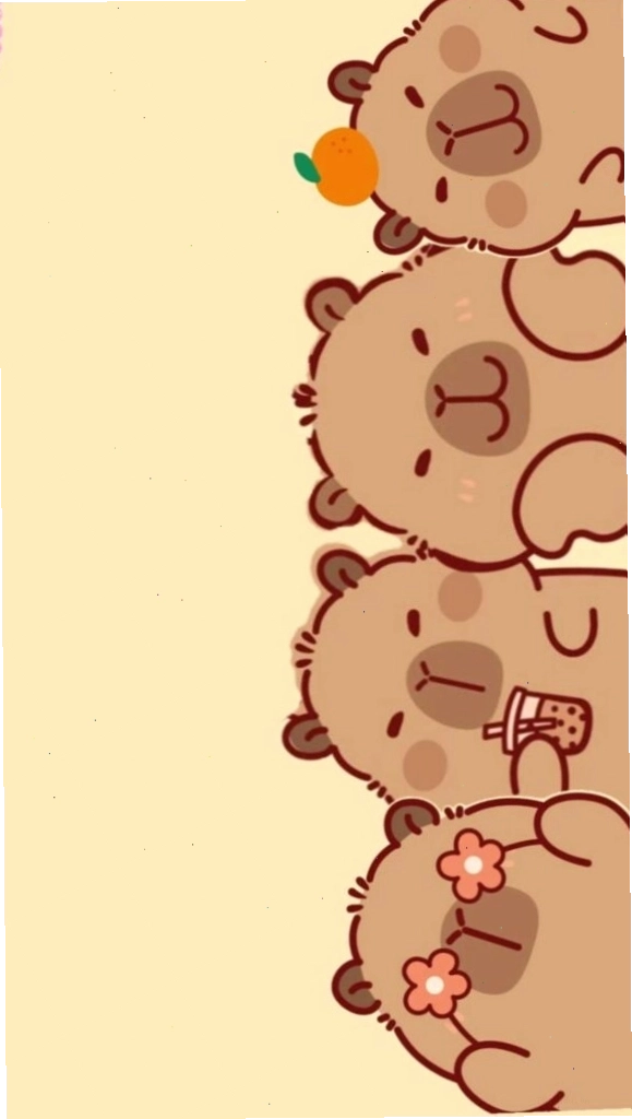Dàn capybara xếp hàng ngay ngắn, đáng yêu với vẻ mặt vô tri