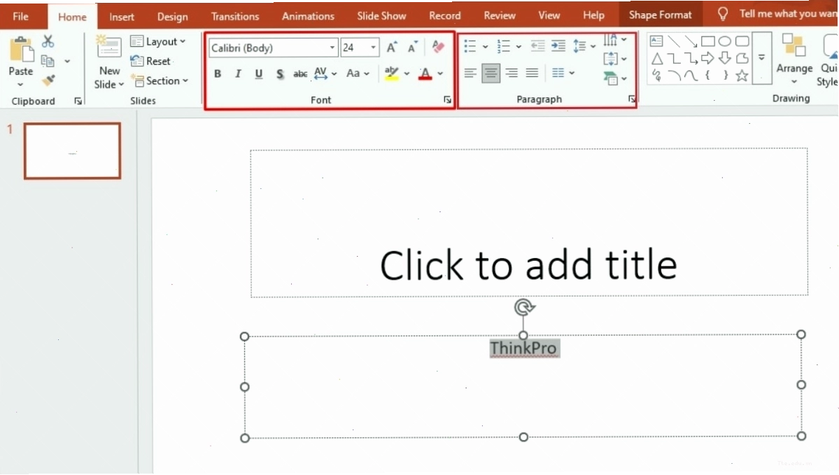 Định dạng văn bản trong PowerPoint