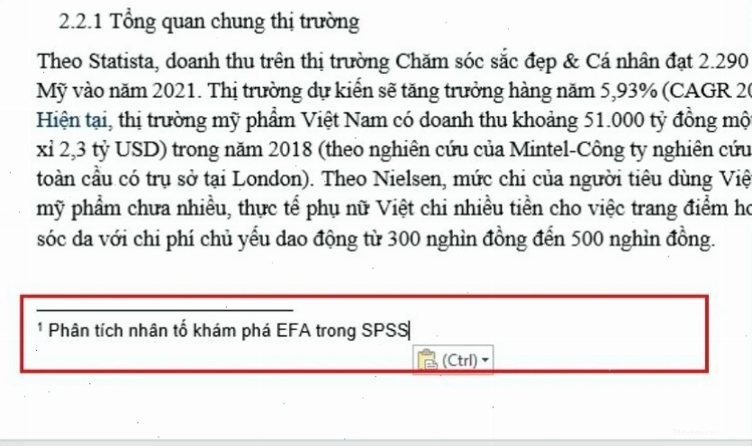 Footnote trong Word là gì và chức năng cơ bản
