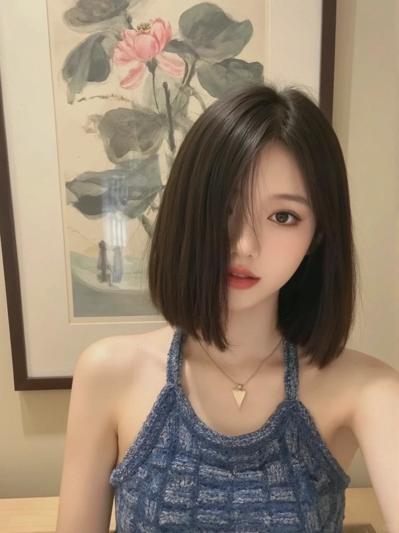 Gái xinh tóc ngắn khéo léo che nửa mặt, tạo vẻ bí ẩn