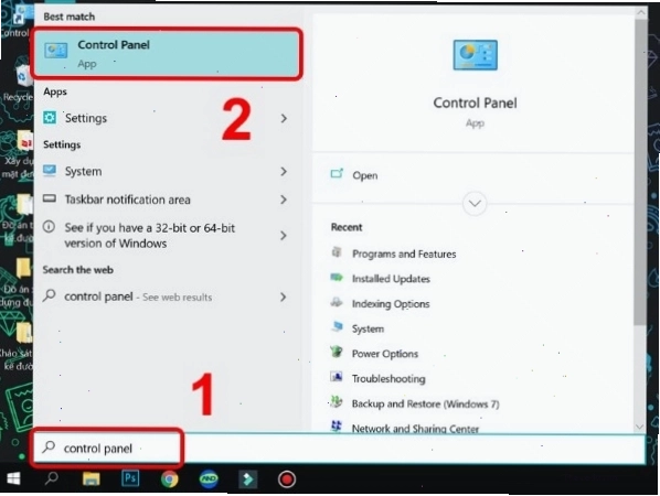 Giao diện Control Panel để tùy chỉnh chuột