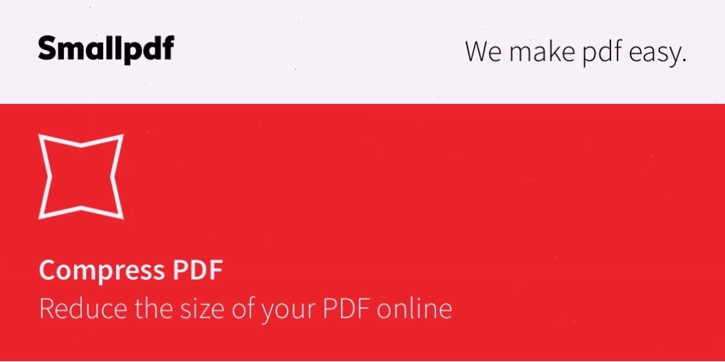 Giao diện nén file PDF trên Smallpdf