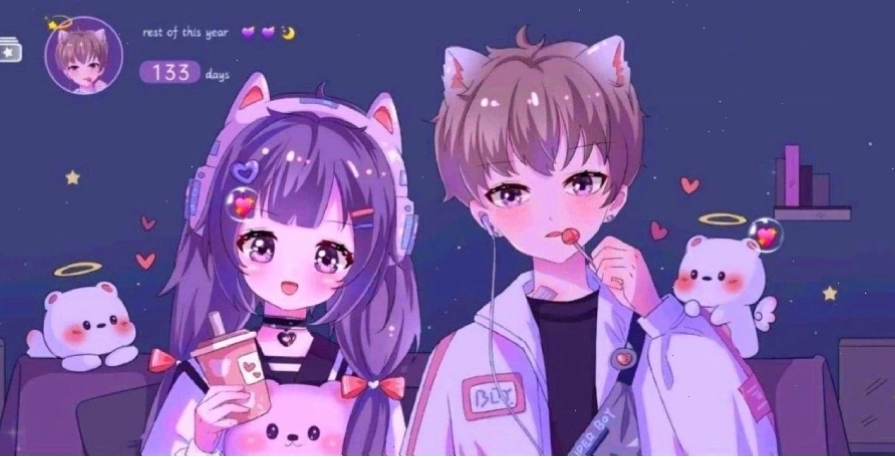 Hình nền Anime 3D dễ thương với cô gái mặc váy