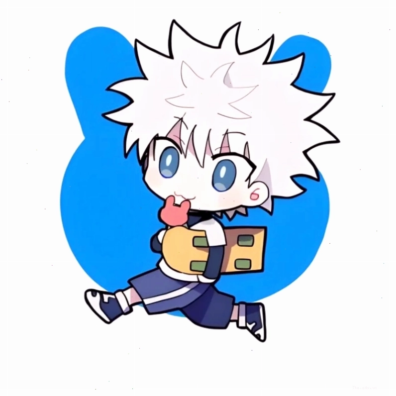 Killua chibi với biểu cảm dễ thương