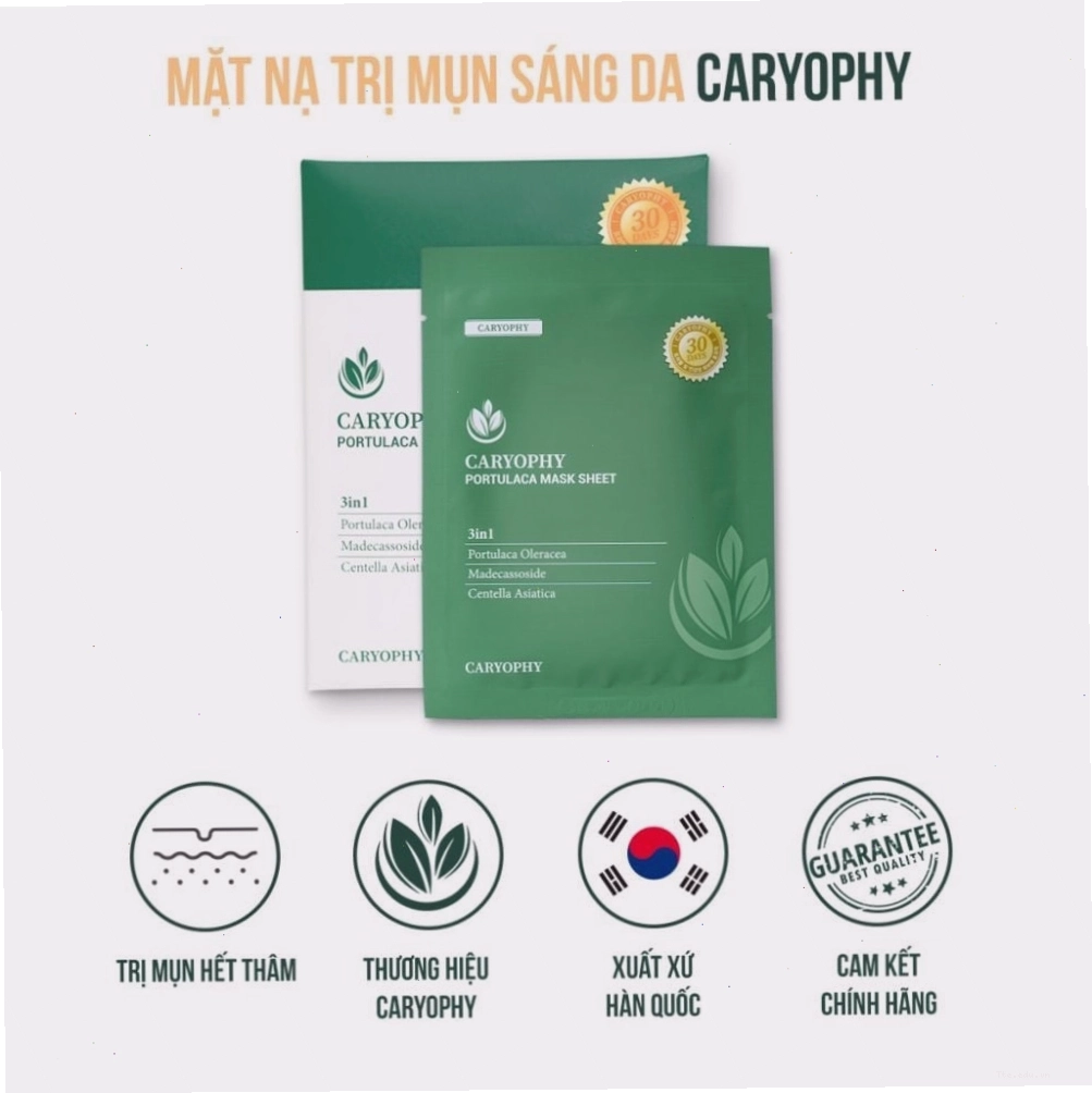 Mặt nạ Caryophy Portulaca Mask Sheet phù hợp cho da dầu mụn