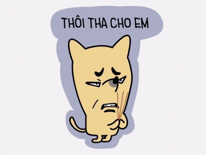 Meme hài hước với lời cầu xin tha cho em