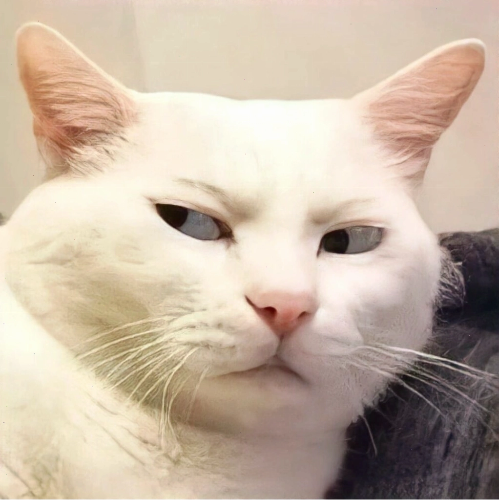 Mèo meme với biểu cảm tò mò