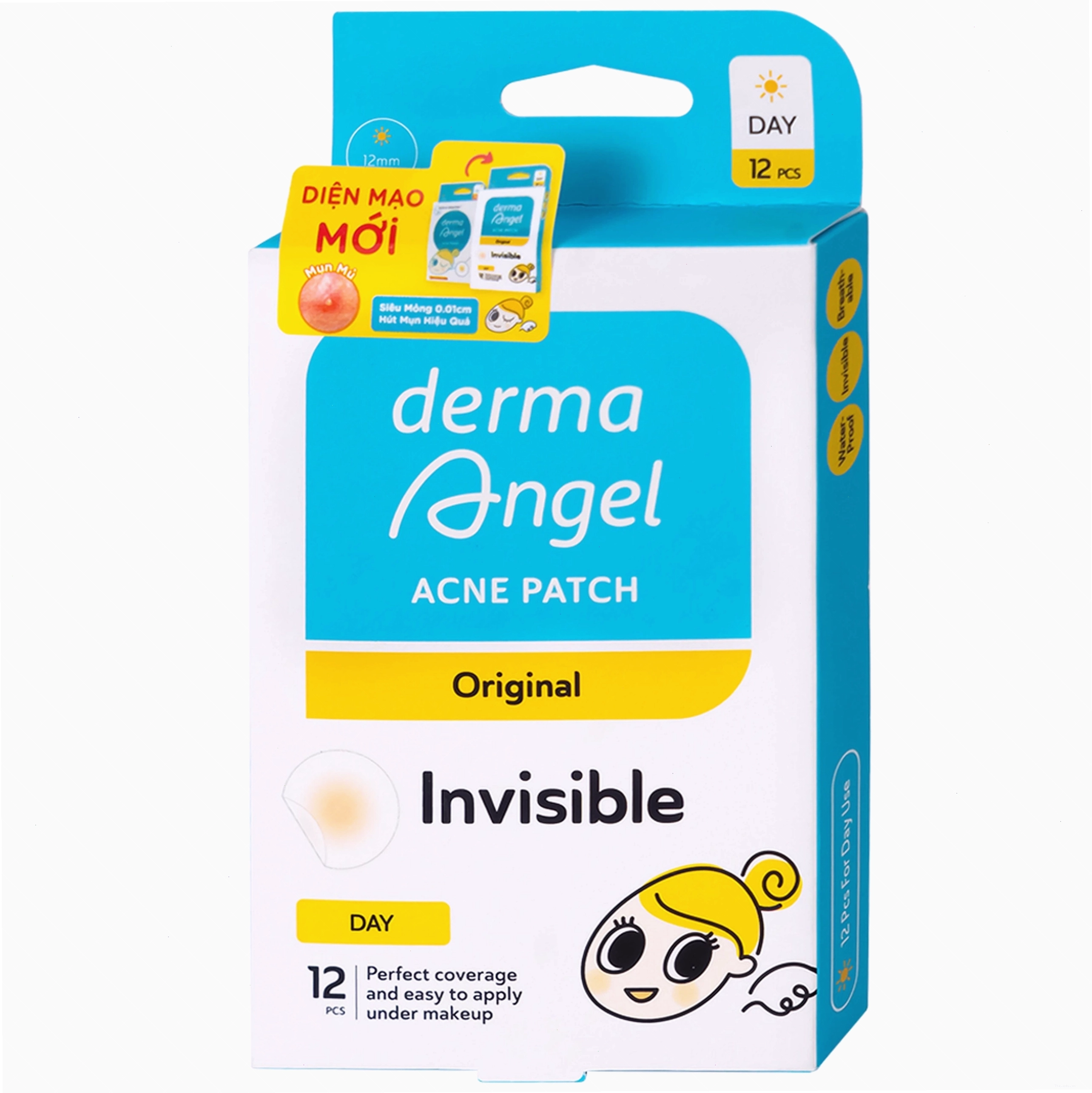 Miếng dán mụn Derma Angel giúp hút dịch và bảo vệ nốt mụn