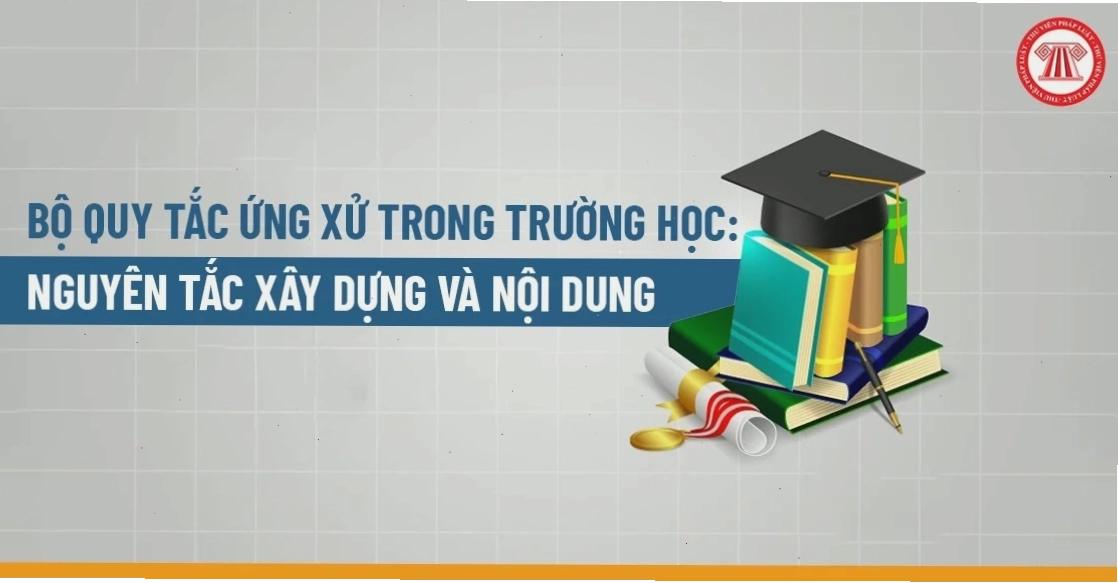 Minh họa học sinh tuân thủ quy tắc ứng xử trong trường học