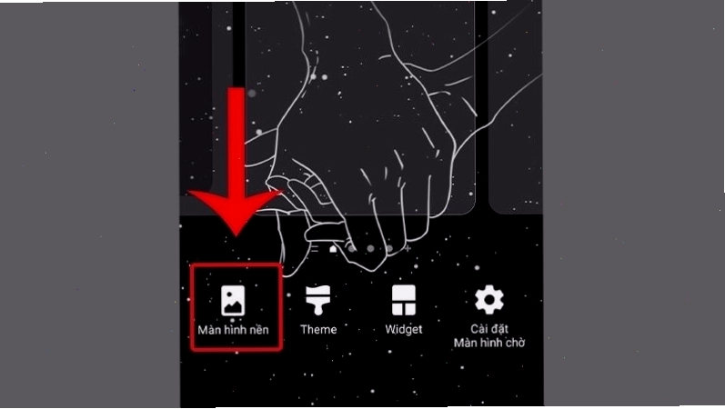 Nhấn giữ khoảng trống trên màn hình Android và chọn Màn hình nền