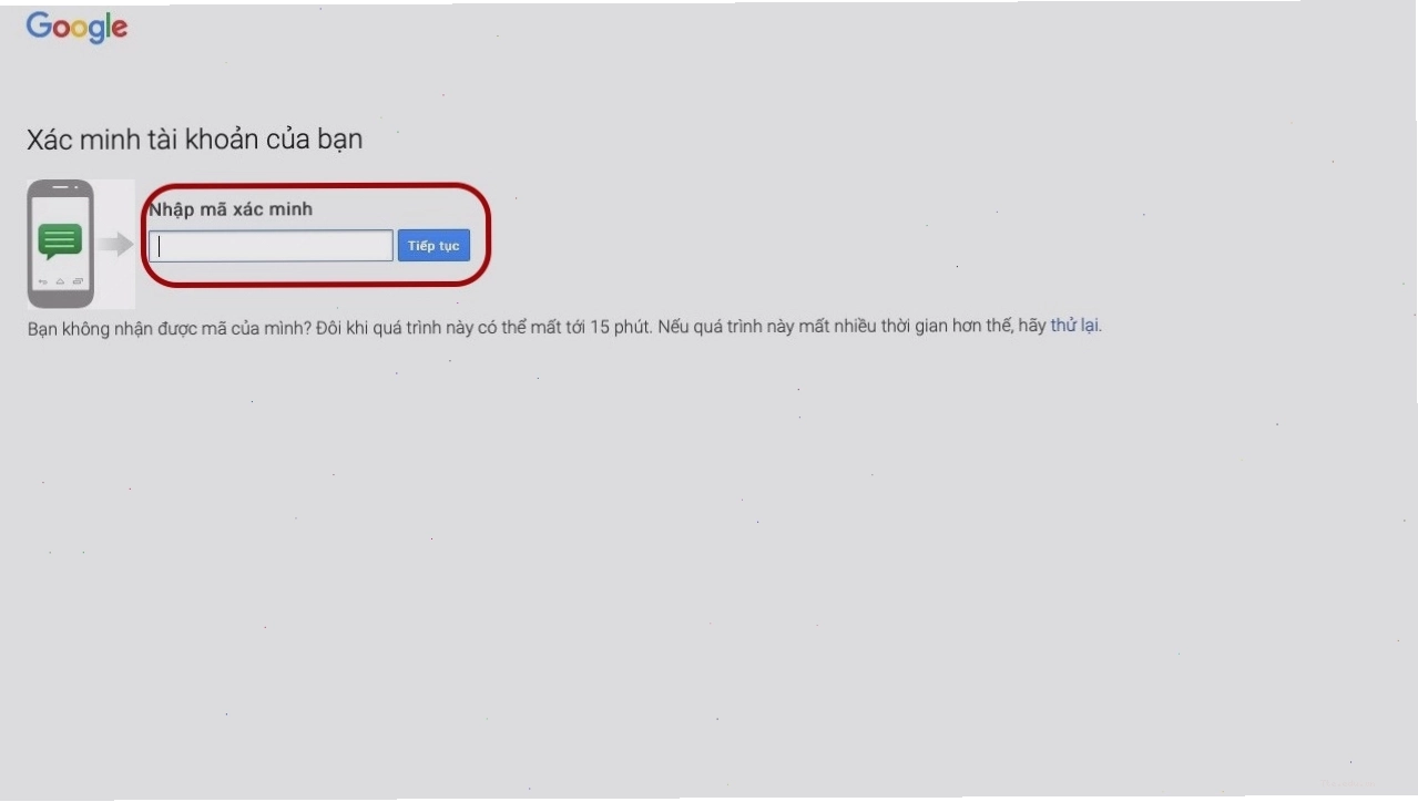 Nhập mã OTP xác minh kênh YouTube