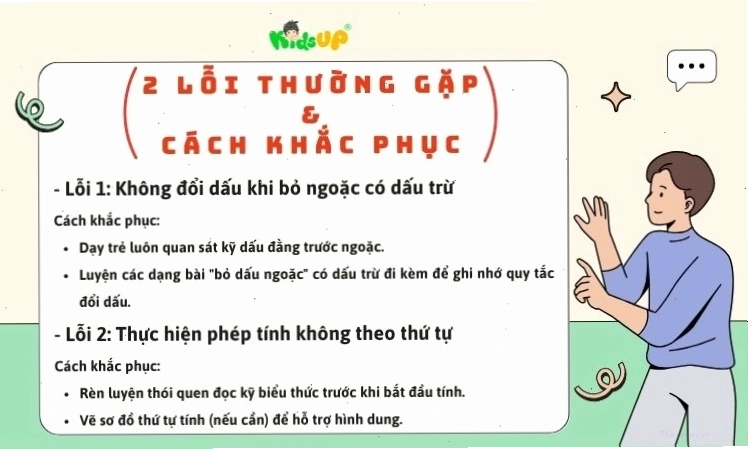 Những lỗi thường gặp khi làm phép tính về dấu ngoặc và cách khắc phục