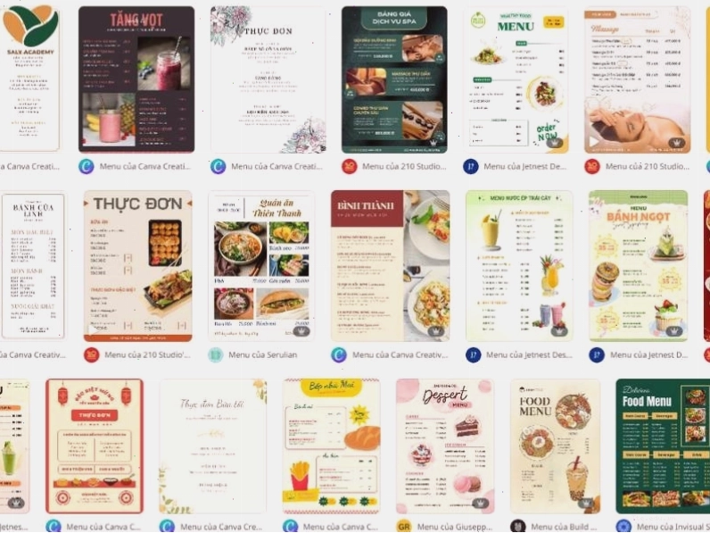 Phần mềm thiết kế menu trên điện thoại - Canva