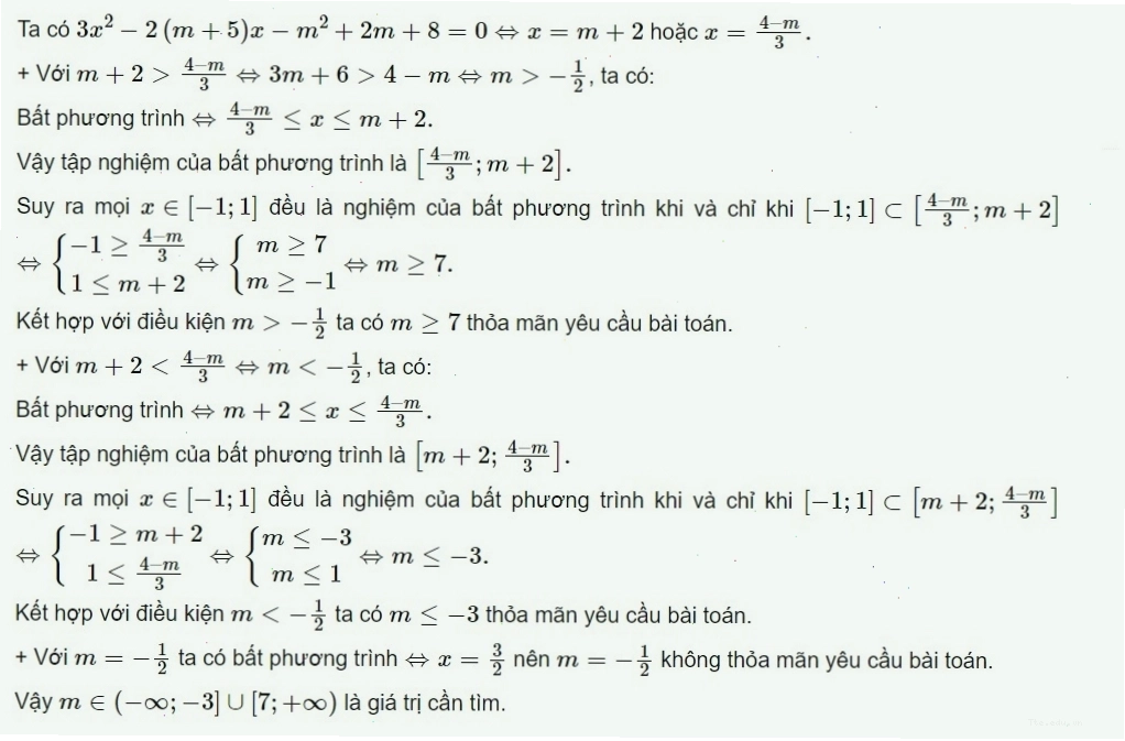 Phân tích bất phương trình bậc 2