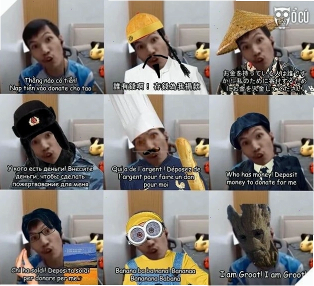 Phiên bản meme Tú Sena với hiệu ứng âm thanh