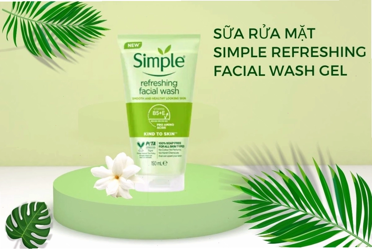 Simple Refreshing Facial Wash Gel dịu nhẹ, làm sạch sâu