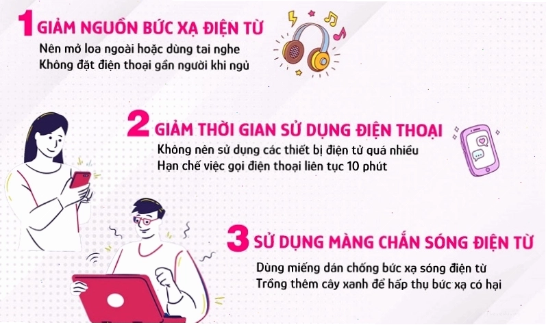 Sử dụng tai nghe và giữ khoảng cách để giảm tiếp xúc sóng điện thoại