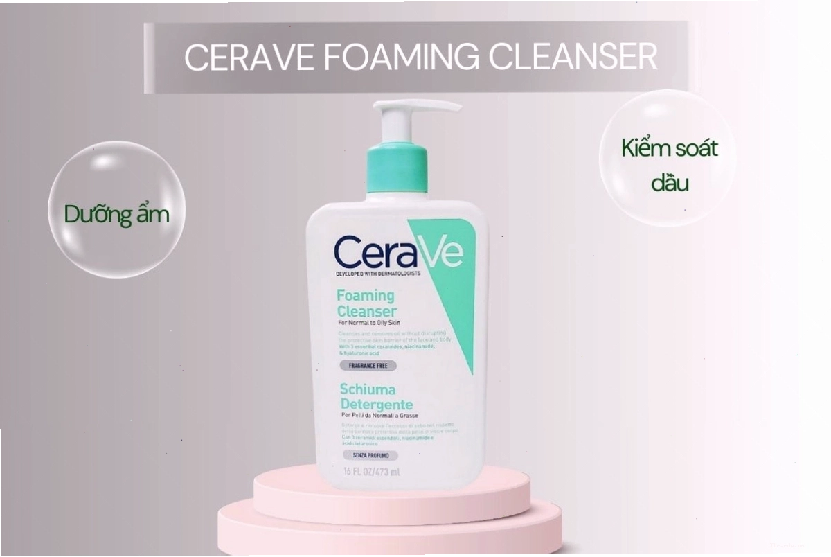 Sữa rửa mặt Cerave Foaming Cleanser cho da dầu