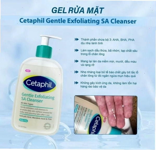 Sữa rửa mặt Cetaphil Gentle Exfoliating SA Cleanser cho da dầu mụn