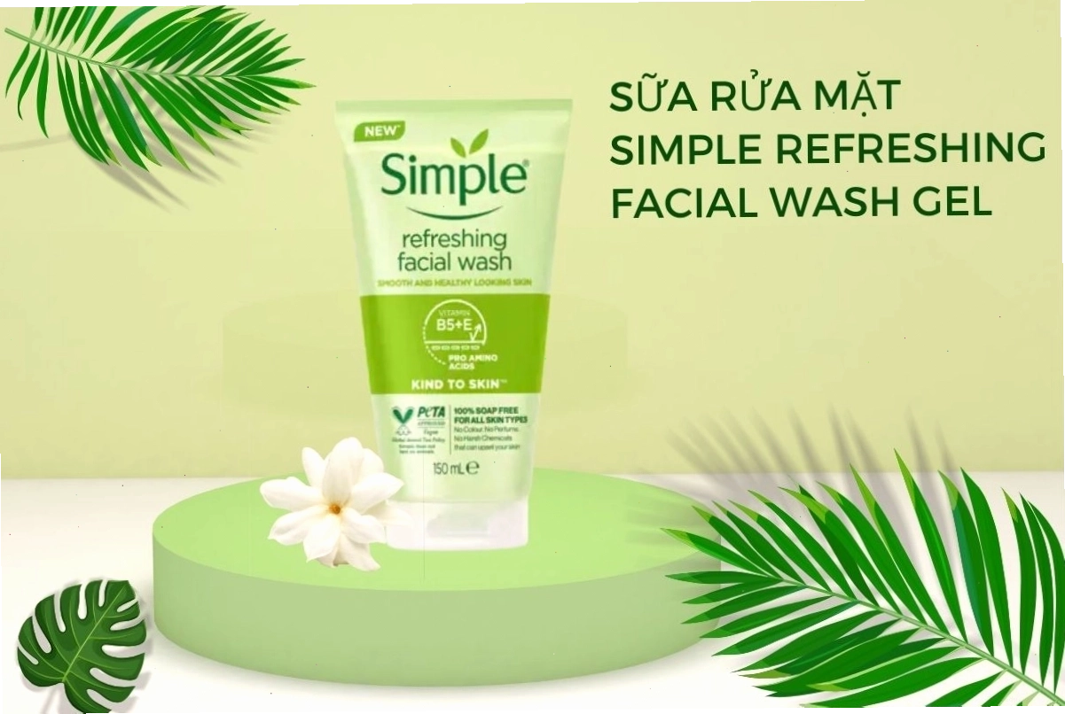 Sữa rửa mặt Simple Refreshing Facial Wash Gel dịu nhẹ