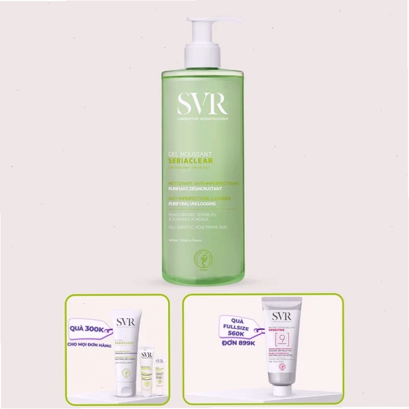 SVR Sebiaclear Gel Moussant mang lại làn da sạch thoáng