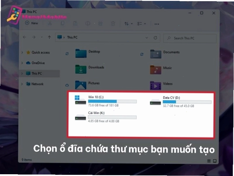 Tạo file trên máy tính bằng phím tắt