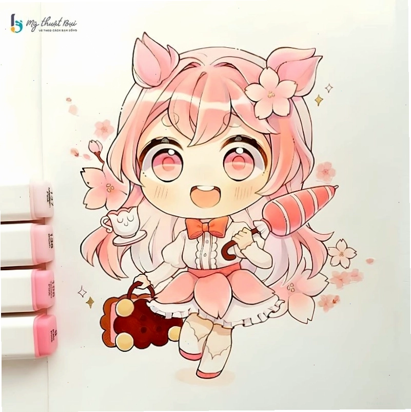 Tập hợp nhiều avatar anime chibi với các biểu cảm và trang phục khác nhau
