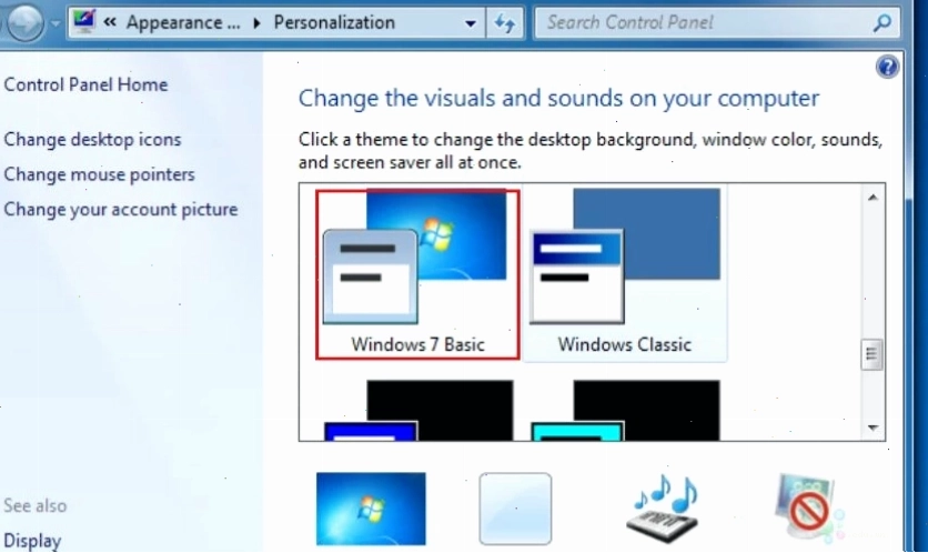 Tắt hiệu ứng Aero theme trên Windows 7