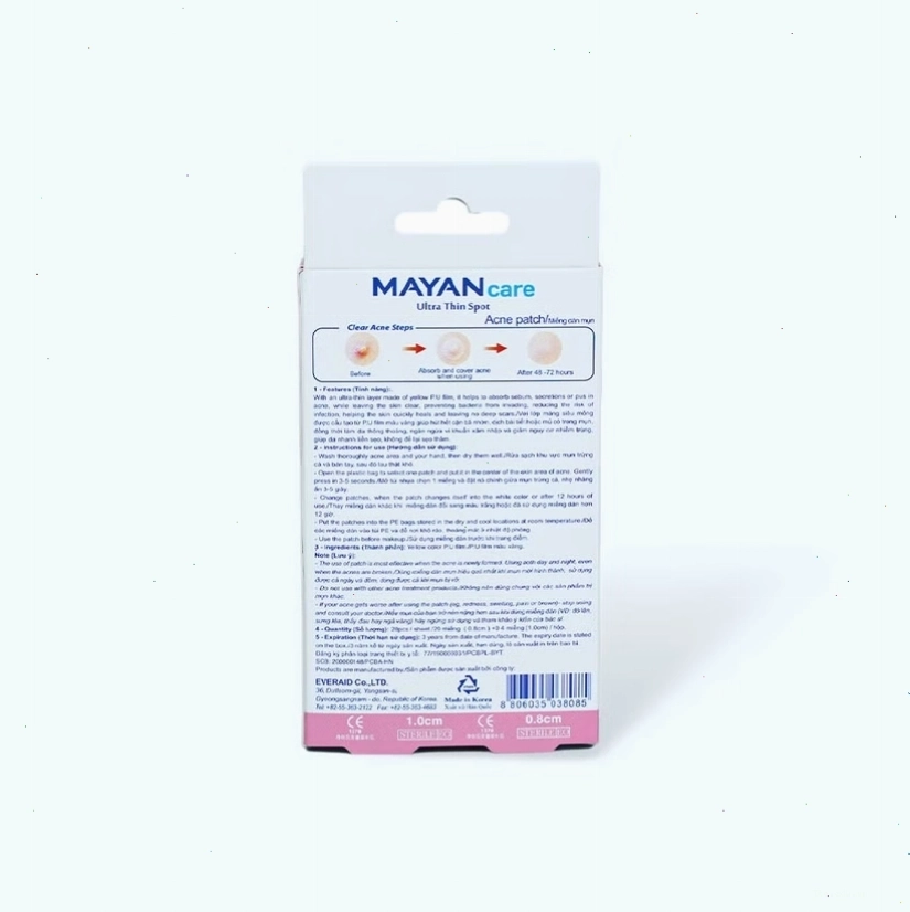Thay miếng dán mụn Mayan khi đã hút đủ mủ