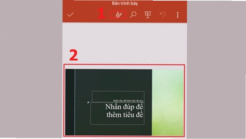 Thêm nội dung văn bản vào slide trên điện thoại
