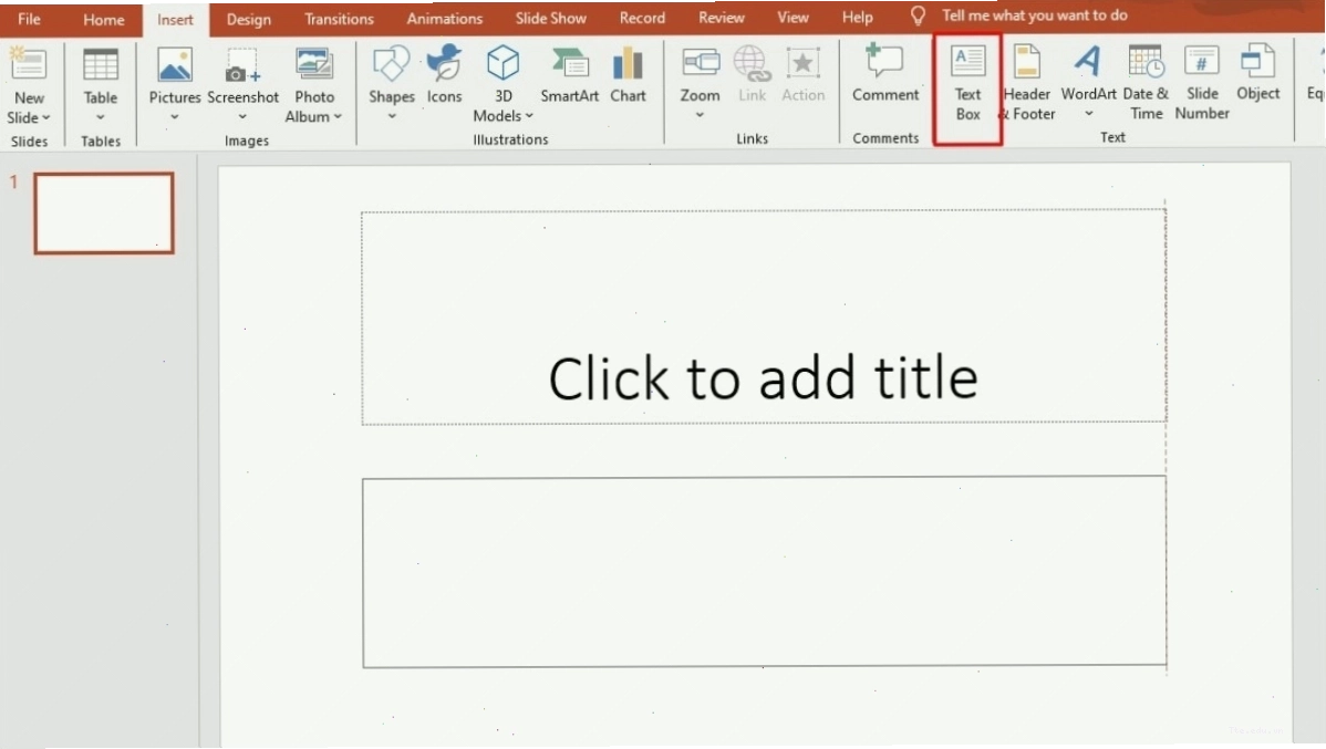 Thêm ô văn bản vào slide PowerPoint
