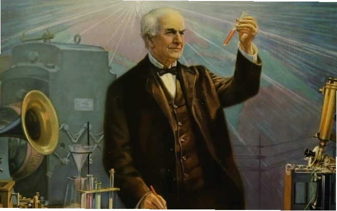 Thomas Edison tại phòng thí nghiệm của mình