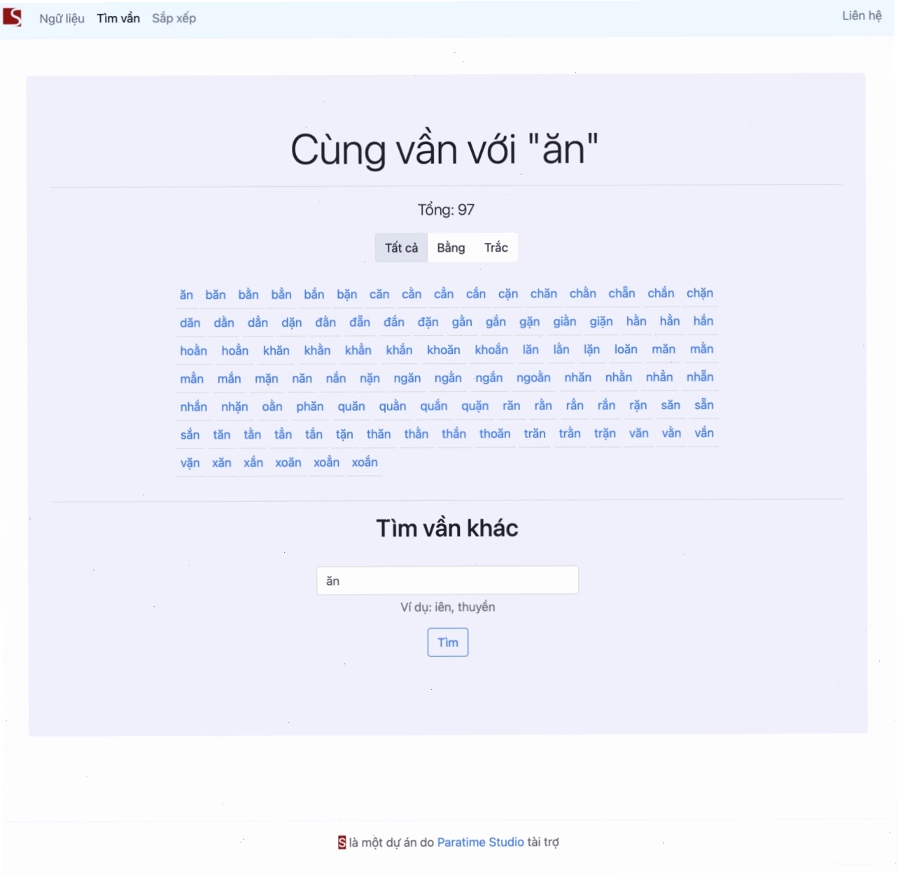 Tìm từ có vần an