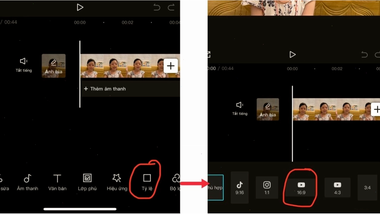 Tùy chỉnh khung video theo tỷ lệ mong muốn
