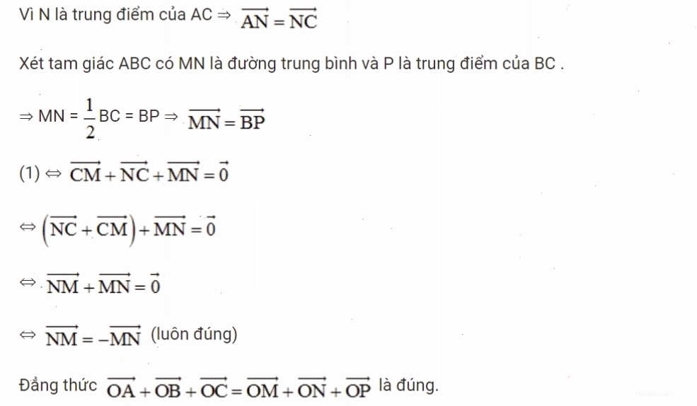 Ví dụ chứng minh đẳng thức vectơ