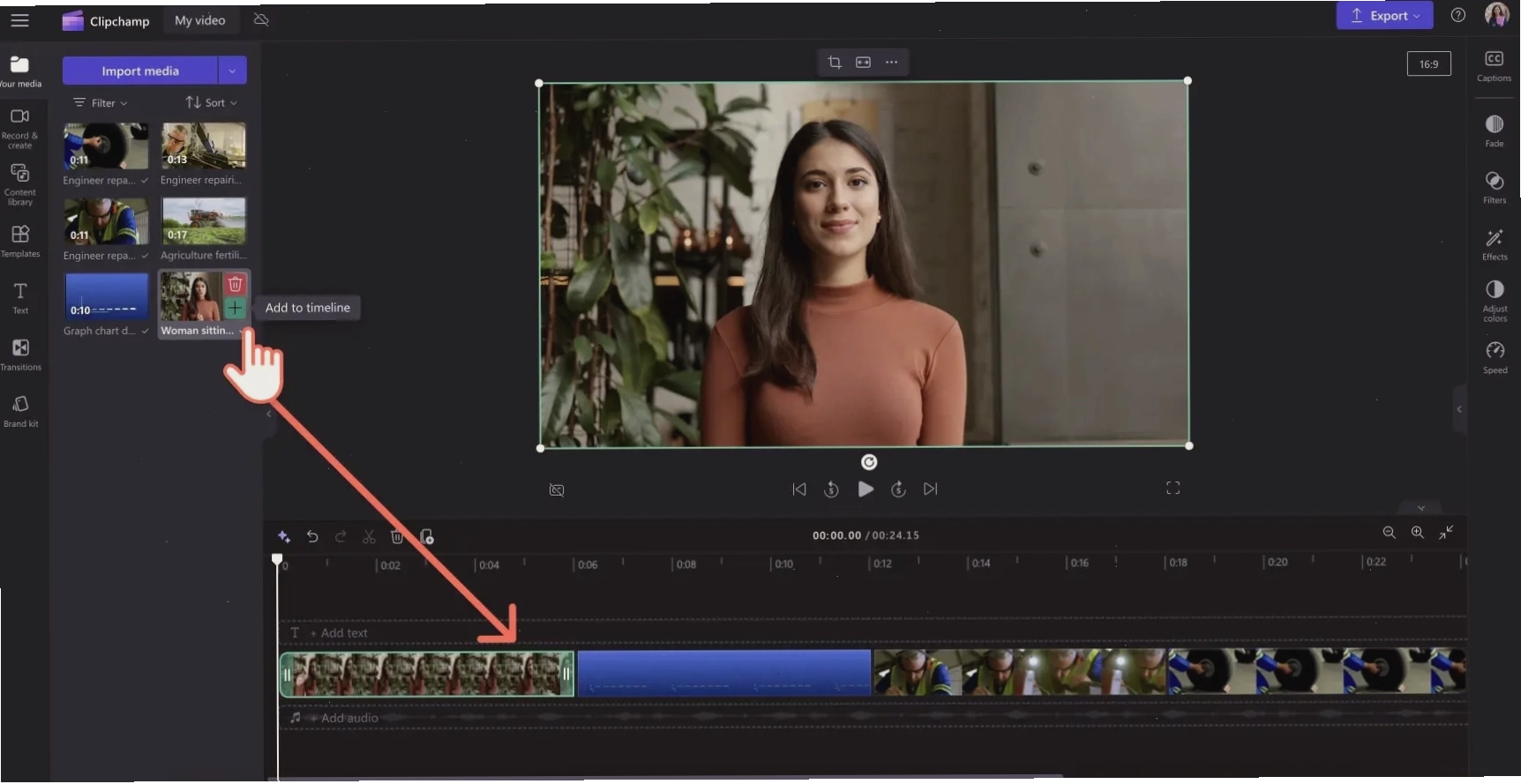 Video thuyết trình mẫu trên Clipchamp