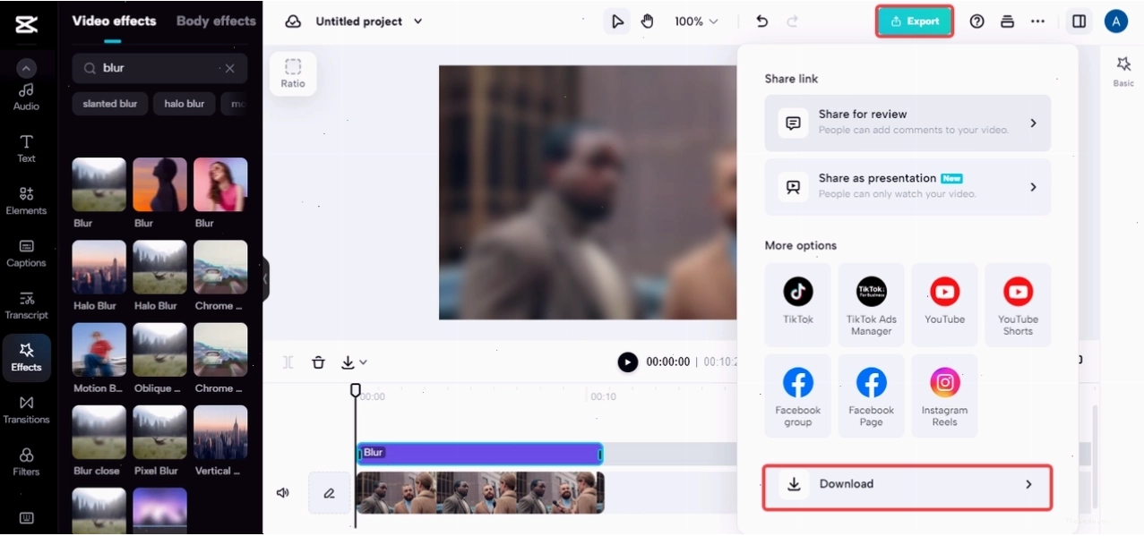 Xuất video đã chỉnh sửa từ CapCut