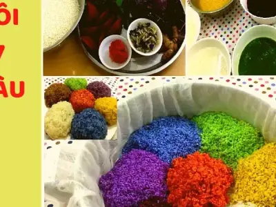 Hướng dẫn chi tiết cách làm xôi 7 màu thơm ngon, hấp dẫn