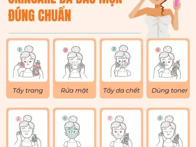 Quy trình chăm sóc da mụn hàng ngày hiệu quả cho da