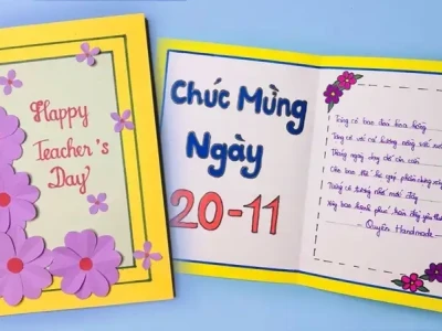 Cách làm thiệp 20 tháng 11 đẹp mắt gửi gắm tình cảm thầy cô